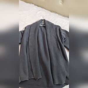 Gap Y2k Oversized Xs Grey Open Cardigan Heavy Knitted Fall Cozy Warm Office